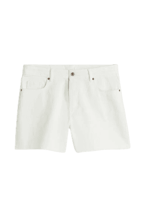 H&M+ High Waist Denim shorts - White - Ladies | H&M US