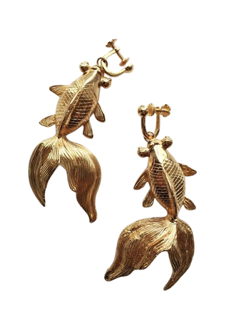 gold koi fish earrings