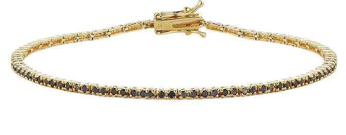 14kt Gold Black Diamond Tennis Bracelet – MATEO
