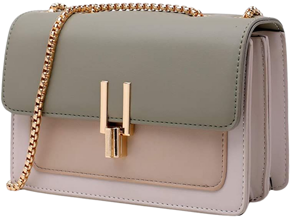 Crossbody Bags for Women Leather Cross Body Purses Cute Color-Block Designer Handbags Shoulder Bag Medium Size Green: Handbags: Amazon.com