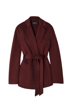 Burgundy Cenda belted wool and cashmere-blend coat | Joseph | NET-A-PORTER