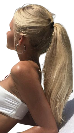 blonde ponytail hair