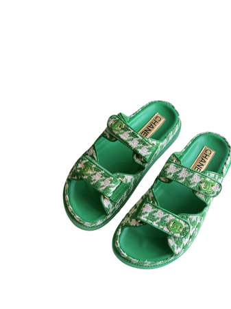 Chanel sandals green