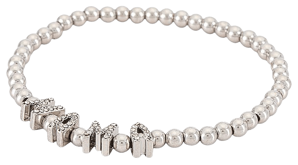BaubleBar Pave Pisa Bracelet - "mama" in Silver | REVOLVE