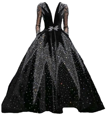 Black crystal gown