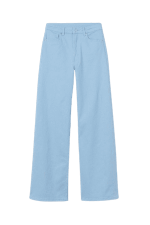 Wide-leg Twill Pants - Light blue - Ladies | H&M US