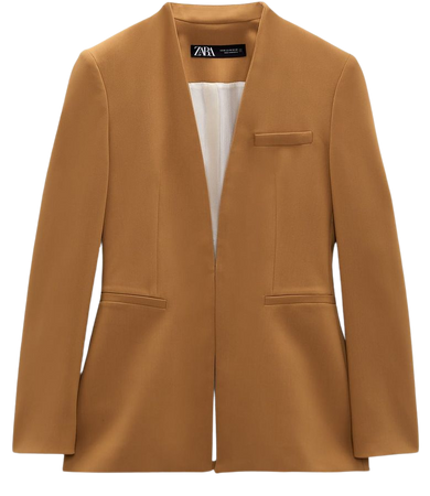 LAPELLESS FITTED BLAZER - taupe brown | ZARA United States