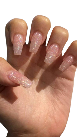 Pink glitter nails