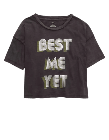 Aerie Cropped Crewneck T-Shirt gray