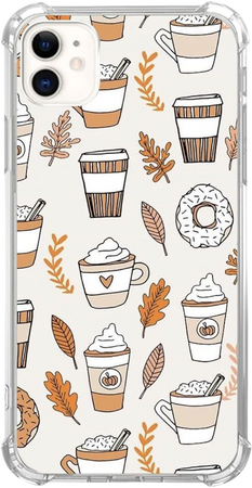 Amazon.com: LUNL CILNY Autumn Phone Case Coffee Pattern Case for iPhone 11, Autumn Fall Leaves Donut Case for for Teens Women Men, Soft TPU Bumper Case for iPhone 11 : Cell Phones & Accessories