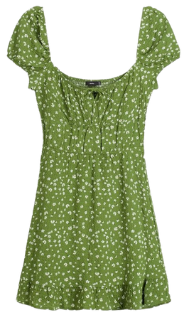 Short sleeve waffle-texture mini dress - Dresses - Women | Bershka