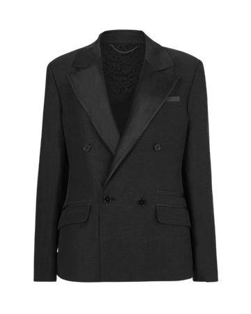 Eve Linen Blend Tailored Slim Fit Blazer Black | ALLSAINTS US