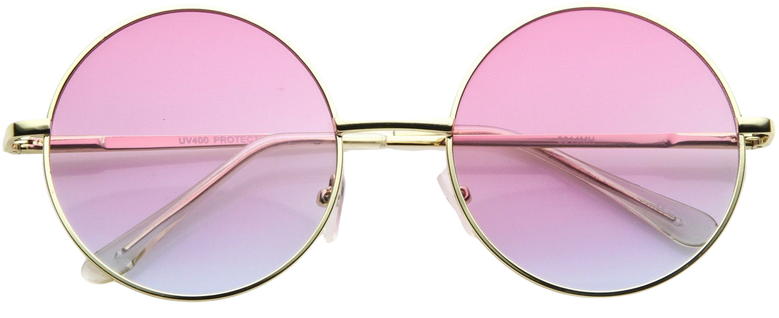 Women's Retro Hippie Oversize Round Sunglasses - zeroUV