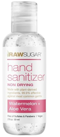 Raw Sugar Mini Hand Sanitizer Watermelon + Aloe Vera - Trial Size - 2 Fl Oz : Target