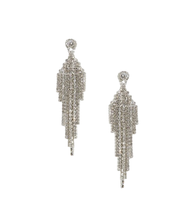 Silver Diamanté Tassel Drop Earrings | New Look