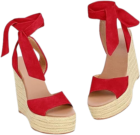 Amazon.com | SERAIH Womens Lace up Espadrilles Platform Wedges Sandals Heels Tie Ankle Strap Summer Dress Shoes | Platforms & Wedges