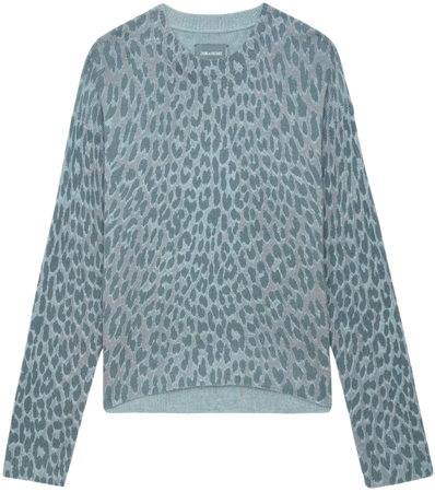 Markus Leopard Cashmere Sweater sweater blue women | Zadig&Voltaire