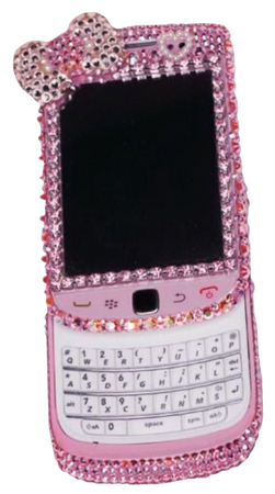 rhinestone pink cell phone png filler Y2k