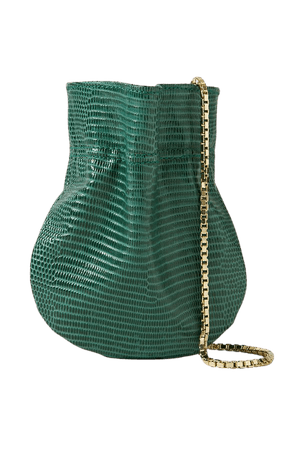Emerald Le Mini Fazzoletto lizard-effect leather shoulder bag | TL-180 | NET-A-PORTER