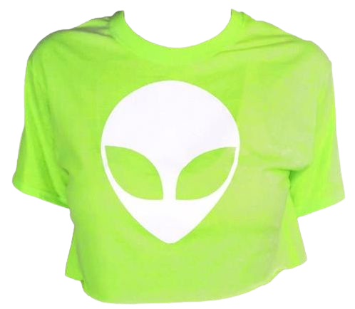 Neon green Alien UFO Crop Top