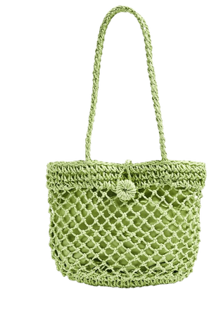 FIZZLE Green Straw Tote Bag | Topshop