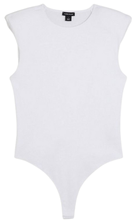 Strong Shoulder Cotton Stretch Jersey Bodysuit | Karen Millen