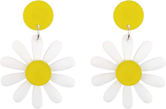 Amazon.com: ROSTIVO Daisy Flower Stud Dangle Earrings for Women and Girls Cute Acrylic Earrings: Clothing, Shoes & Jewelry