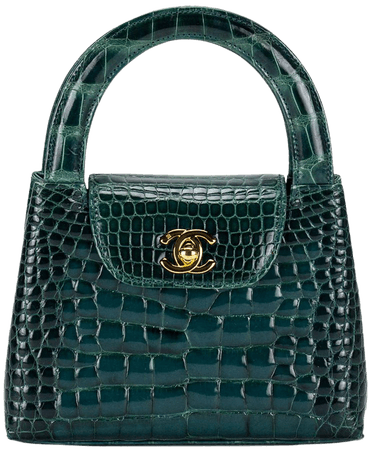 Chanel Green Crocodile Alligator Vintage Mini Minuadiére Kelly Top Handle Bag For Sale at 1stDibs | vintage chanel crocodile bag, chanel crocodile bag, chanel vintage