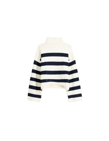 Striped high neck sweater - New - Women | Bershka
