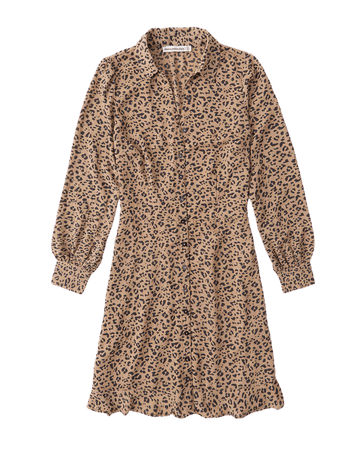 Women's Ruffle Hem Shirt Dress | Women's New Arrivals | Abercrombie.com