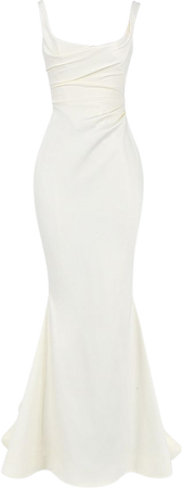 Clothing : Bridal : 'Emilie' Off White Satin Mermaid Bridal Gown