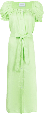 Sleeper tie-fastening Ruched Midi Dress - Farfetch