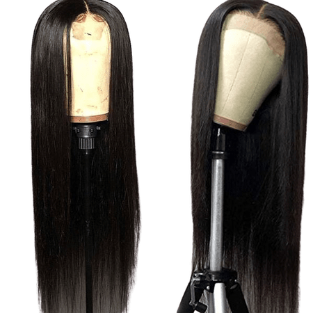 Long Straight Hair Black Color Lace Wigs Glueless Heat Resistant Fiber Hair Yaki Synthetic Lace Front Wigs for Fashion Women | Wish