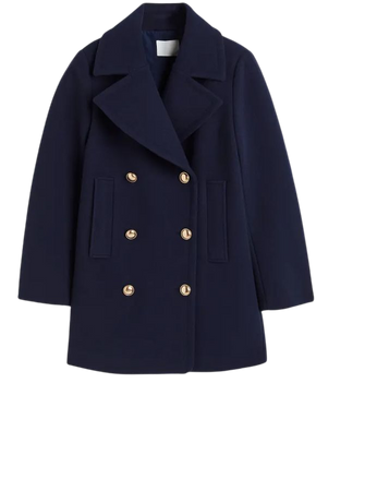 Double-breasted Coat - Navy blue - Ladies | H&M US