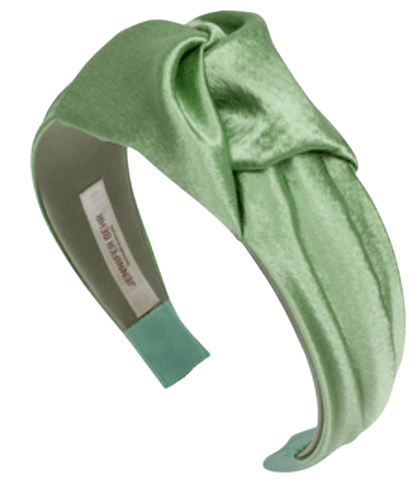 green satin headband