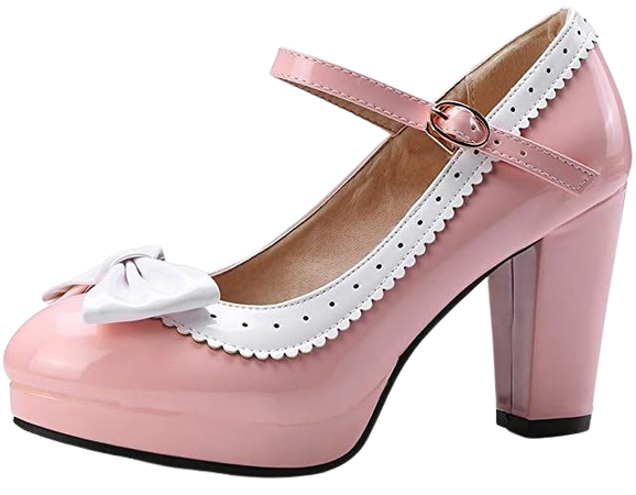 Amazon.com | HILIB Woman's High Heel Lolita Shoes Cute Bowknot Mary Jane Shoes | Pumps