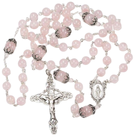 pink rosary necklace