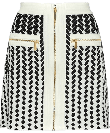 Faded Geo Jacquard Bandage Knit Skirt | Karen Millen