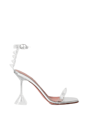 Julia Crystal-embellished Pvc And Metallic Leather Sandals - Clear