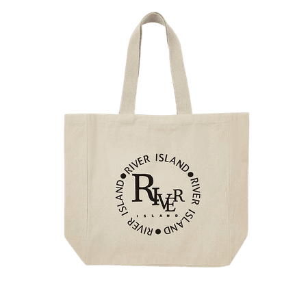Cream RI branded shopper bag | River Island