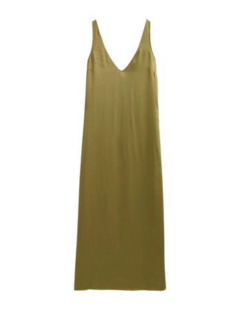 Satin Slip Maxi Dress - Capulet Olive | Boden US
