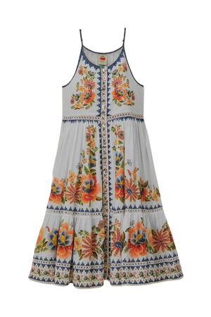 Off-White Delicate Garden Midi Dress – FARM Rio