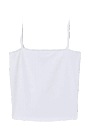 Cropped Jersey Camisole Top - White