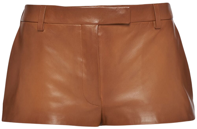 Prada low-rise leather shorts