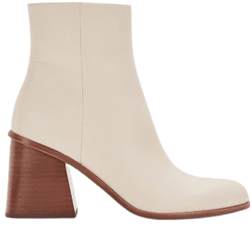 TERRIE BOOTIES IN IVORY LEATHER – Dolce Vita