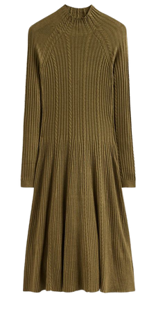 Tessa Knitted Dress - Dark Moss | Boden US