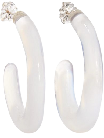 Leigh Miller | + NET SUSTAIN Opaline glass hoop earrings | NET-A-PORTER.COM