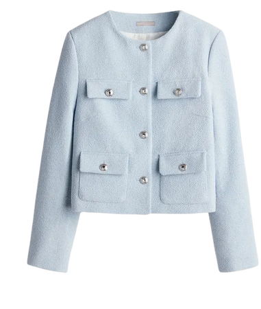 Textured-weave Jacket - Light blue - Ladies | H&M US