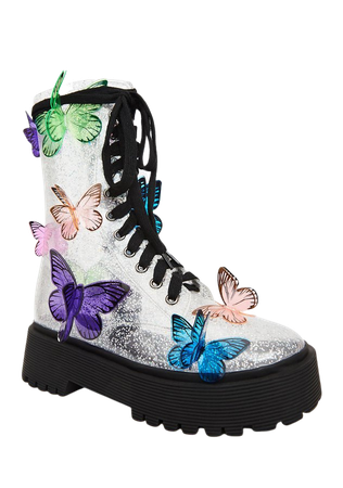 dolls kill terrarium butterfly boots