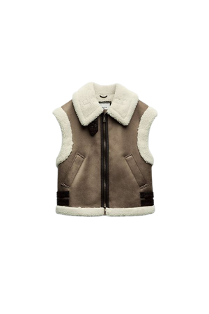ZW COLLECTION DOUBLE FACED VEST - Brown / Taupe | ZARA United States